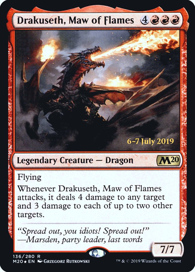 Drakuseth, Maw of Flames [Core Set 2020 Prerelease Promos] | Clutch Gaming