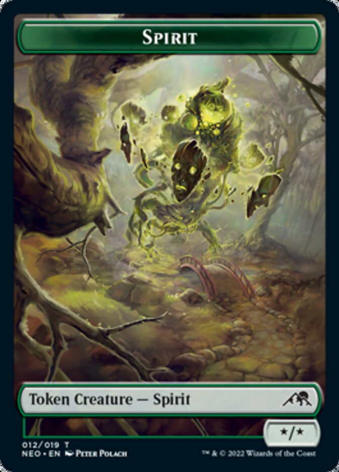 Spirit (002) // Spirit (012) Double-Sided Token [Kamigawa: Neon Dynasty Tokens] | Clutch Gaming