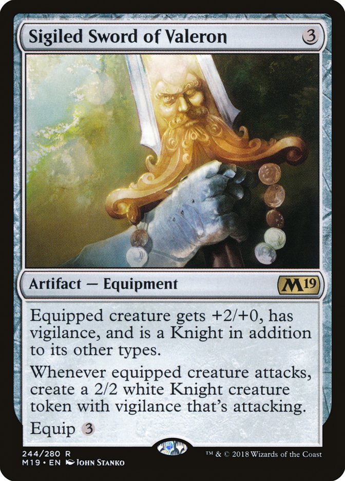 Sigiled Sword of Valeron [Core Set 2019] | Clutch Gaming