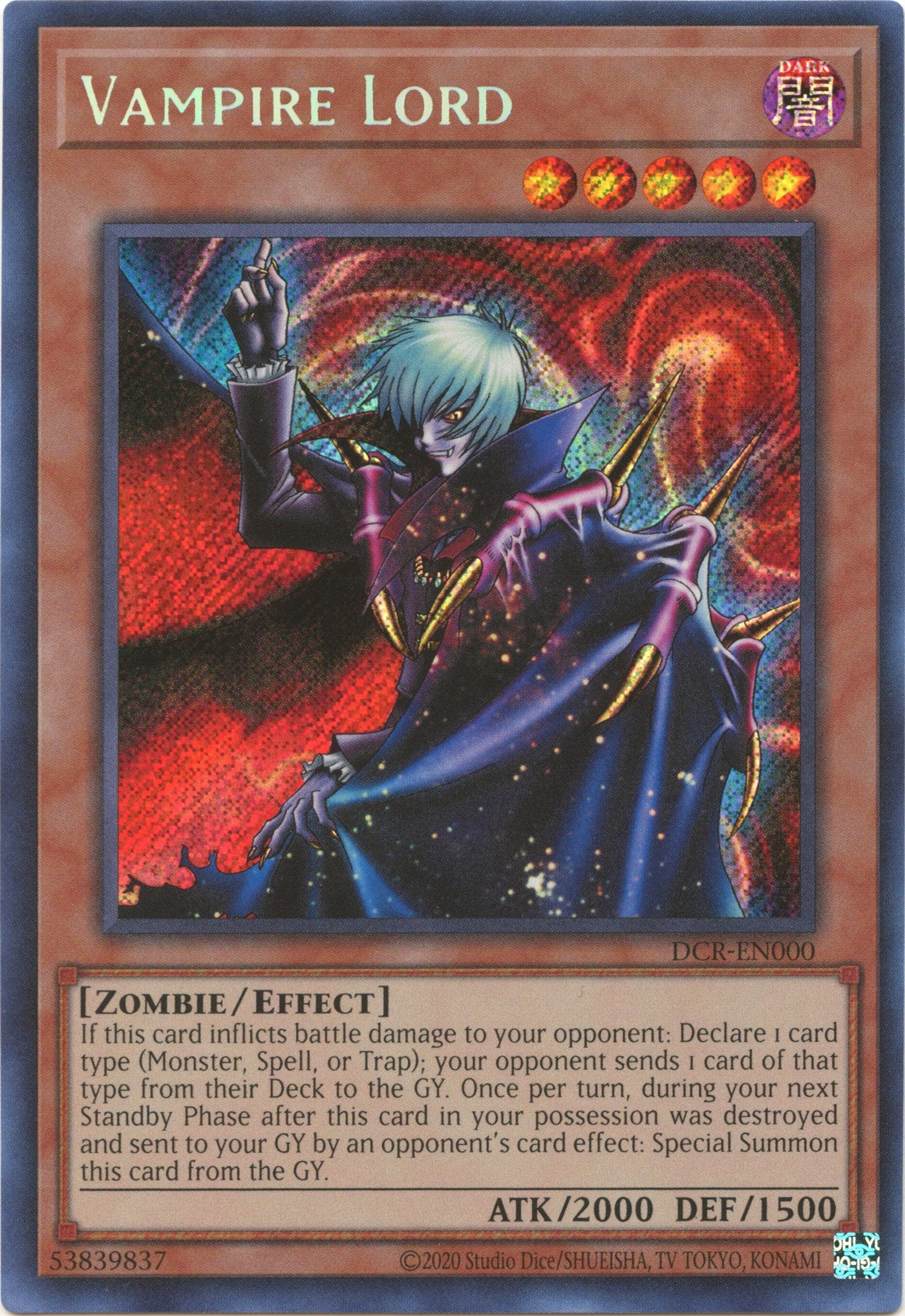 Vampire Lord (25th Anniversary) [DCR-EN000] Secret Rare | Clutch Gaming