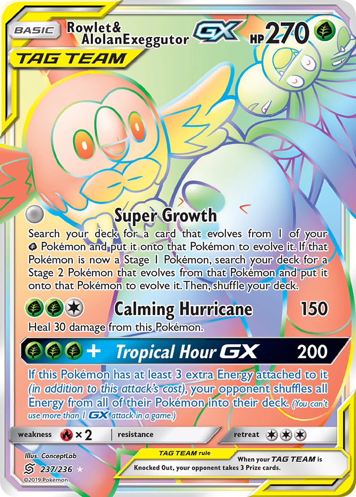 Rowlet & Alolan Exeggutor GX (237/236) [Sun & Moon: Unified Minds] | Clutch Gaming