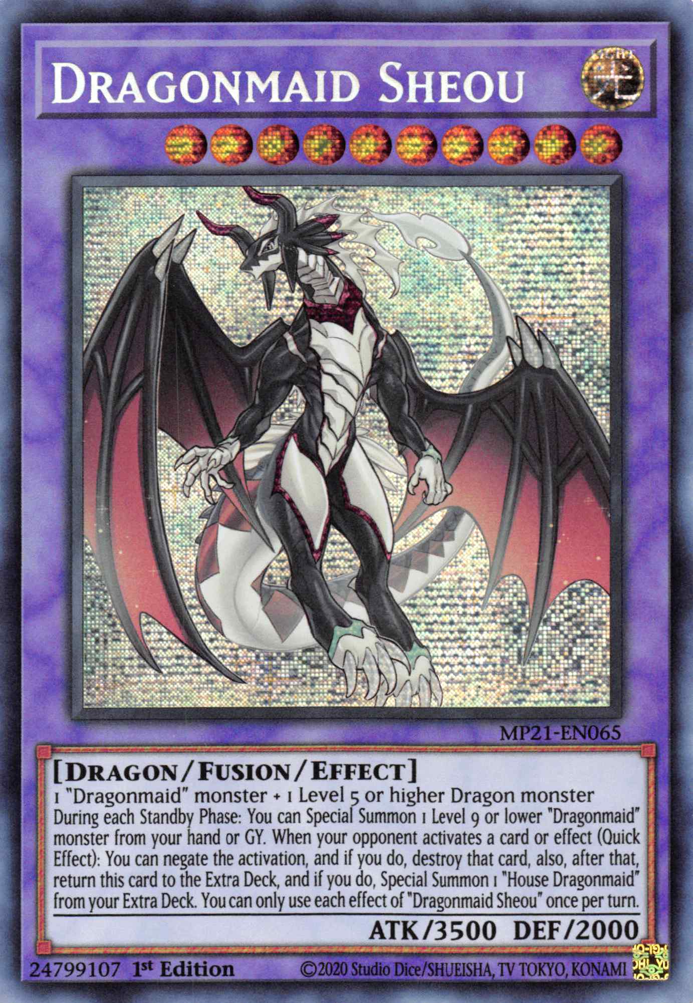 Dragonmaid Sheou [MP21-EN065] Prismatic Secret Rare | Clutch Gaming