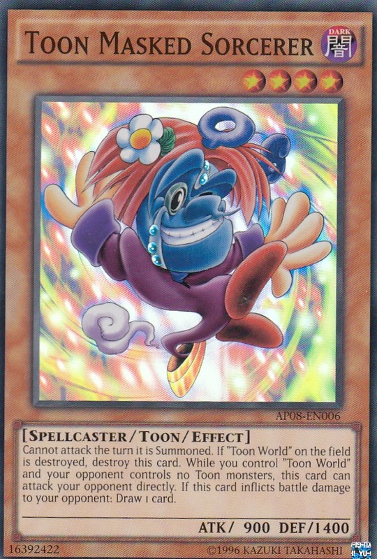 Toon Masked Sorcerer [AP08-EN006] Super Rare | Clutch Gaming