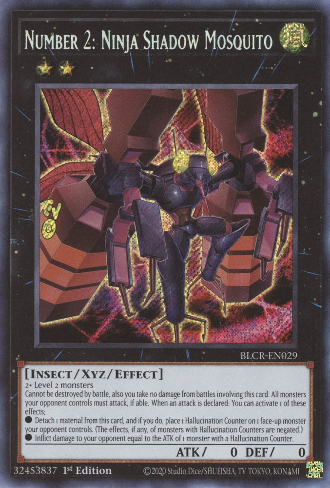 Number 2: Ninja Shadow Mosquito [BLCR-EN029] Secret Rare | Clutch Gaming