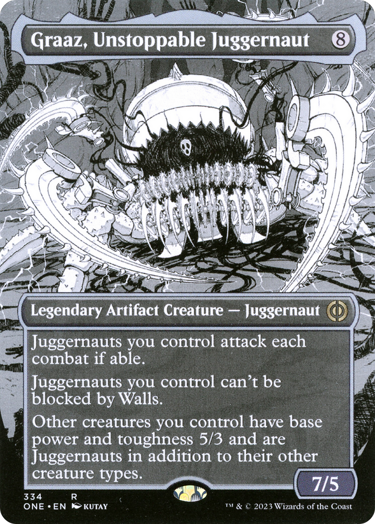 Graaz, Unstoppable Juggernaut (Borderless Manga) [Phyrexia: All Will Be One] | Clutch Gaming