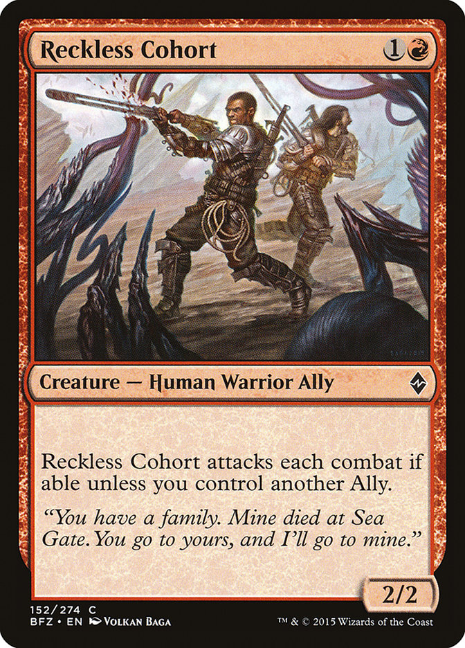 Reckless Cohort [Battle for Zendikar] | Clutch Gaming