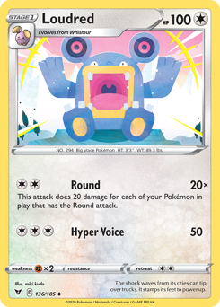 Loudred (136/185) [Sword & Shield: Vivid Voltage] | Clutch Gaming