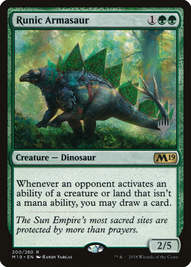 Runic Armasaur (Promo Pack) [Core Set 2019 Promos] | Clutch Gaming