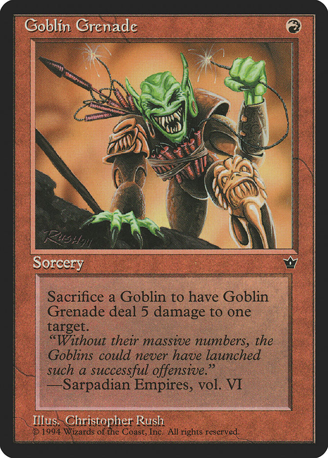 Goblin Grenade (Christopher Rush) [Fallen Empires] | Clutch Gaming