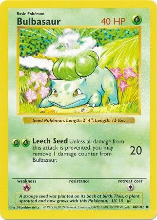 Bulbasaur (44/102) [Base Set Shadowless Unlimited] | Clutch Gaming