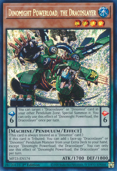 Dinomight Powerload, the Dracoslayer [MP23-EN174] Prismatic Secret Rare | Clutch Gaming