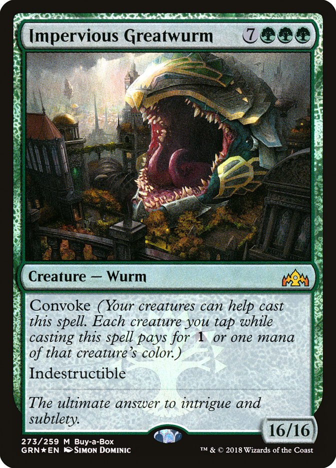 Impervious Greatwurm (Buy-A-Box) [Guilds of Ravnica] | Clutch Gaming