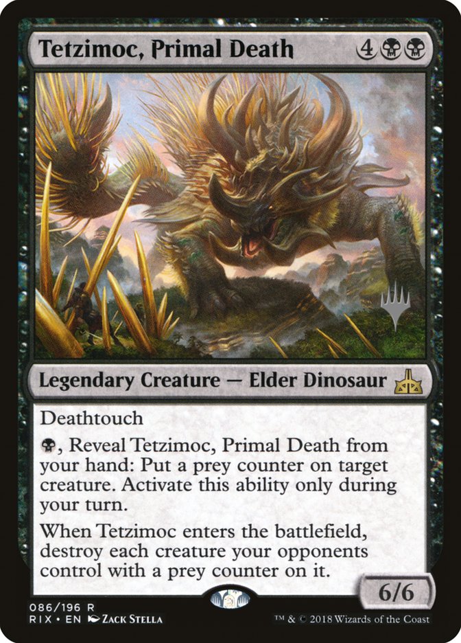 Tetzimoc, Primal Death (Promo Pack) [Rivals of Ixalan Promos] | Clutch Gaming