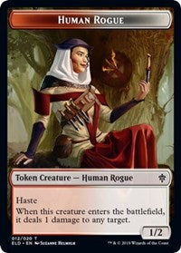 Human Rogue // Food (16) Double-Sided Token [Throne of Eldraine Tokens] | Clutch Gaming