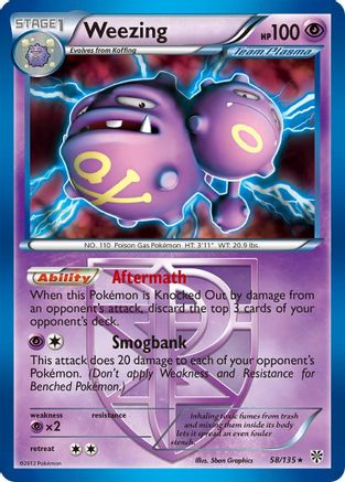 Weezing (58/135) (Theme Deck Exclusive) (Team Plasma) [Black & White: Plasma Storm] | Clutch Gaming