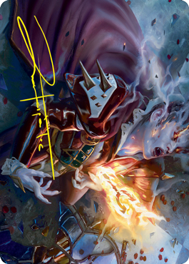 Flame-Blessed Bolt Art Card (Gold-Stamped Signature) [Innistrad: Crimson Vow Art Series] | Clutch Gaming