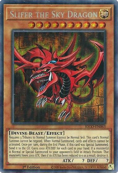 Slifer the Sky Dragon [KICO-EN063] Secret Pharaoh's Rare | Clutch Gaming