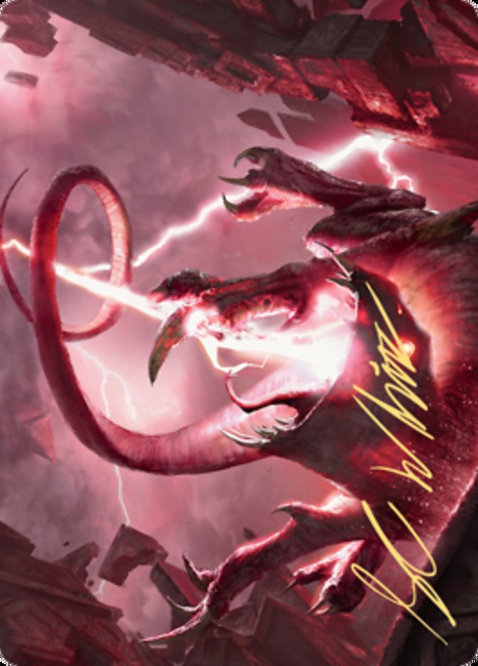 Thundering Rebuke Art Card (Gold-Stamped Signature) [Zendikar Rising Art Series] | Clutch Gaming