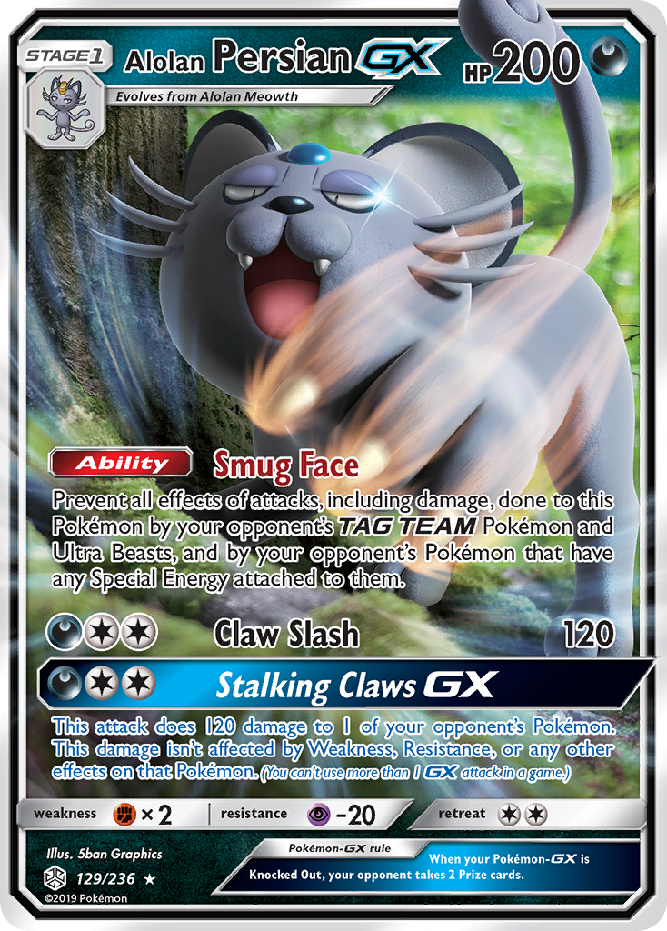 Alolan Persian GX (129/236) [Sun & Moon: Cosmic Eclipse] | Clutch Gaming