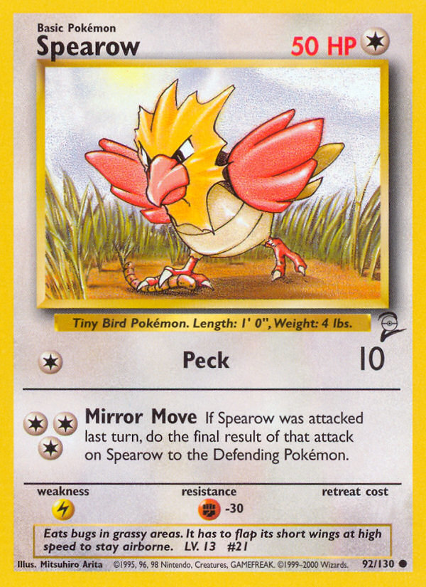 Spearow (92/130) [Base Set 2] | Clutch Gaming