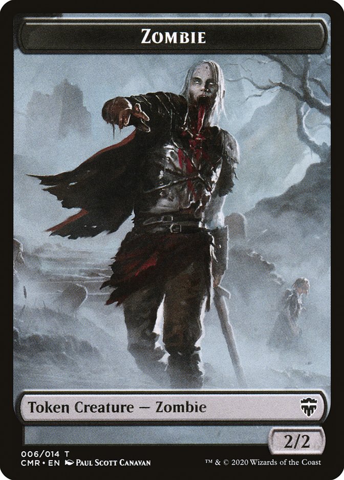 Horror // Zombie Double-Sided Token [Commander Legends Tokens] | Clutch Gaming