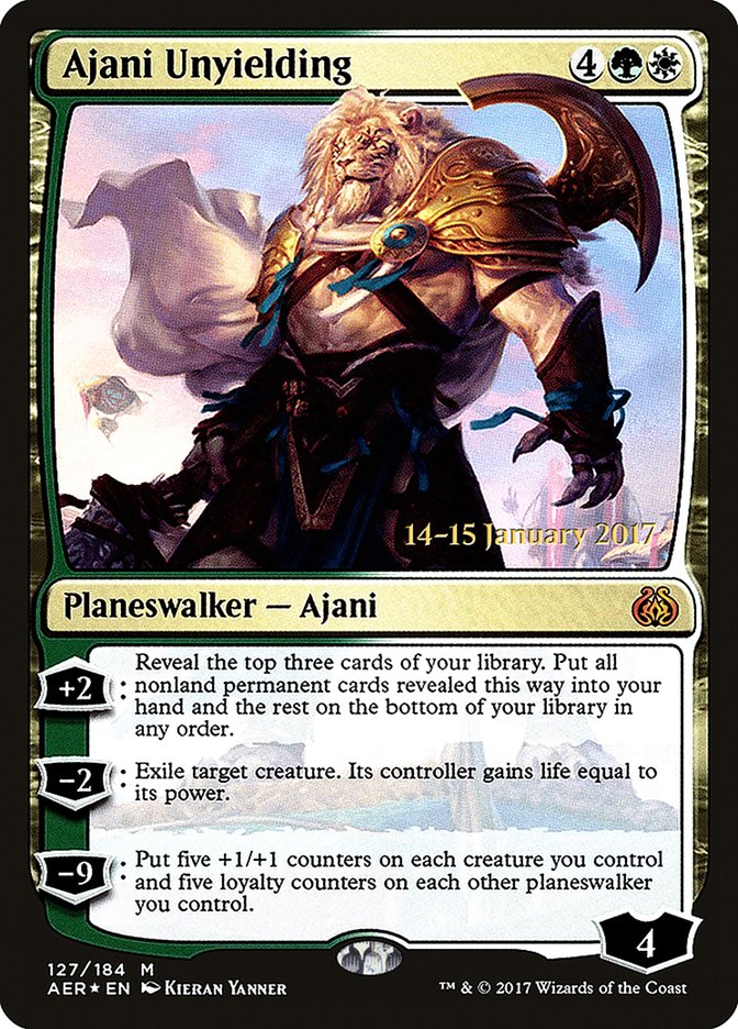 Ajani Unyielding [Aether Revolt Prerelease Promos] | Clutch Gaming