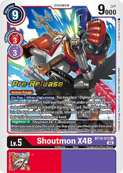 Shoutmon X4B [BT10-012] [Xros Encounter Pre-Release Cards] | Clutch Gaming