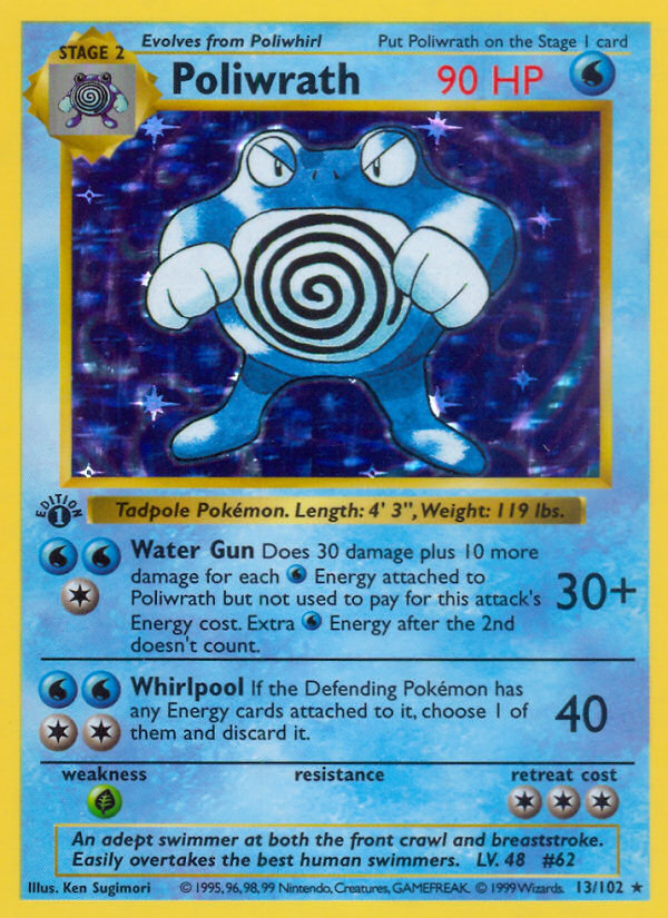 Poliwrath (13/102) (Shadowless) [Base Set 1st Edition] | Clutch Gaming