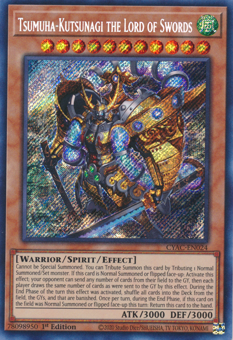 Tsumuha-Kutsunagi the Lord of Swords [CYAC-EN024] Secret Rare | Clutch Gaming