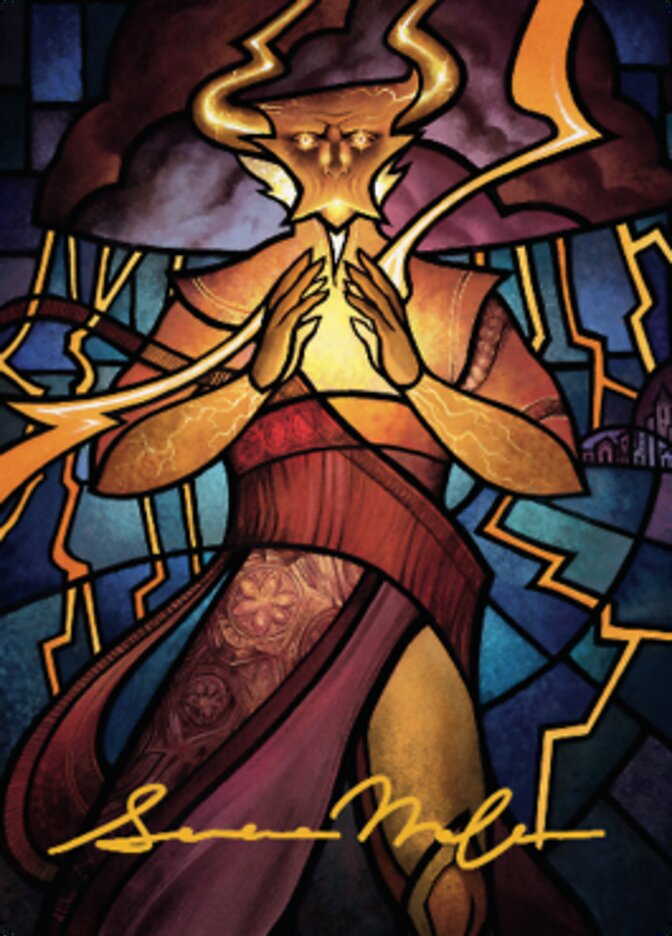 Najal, the Storm Runner Art Card (Gold-Stamped Signature) [Dominaria United Art Series] | Clutch Gaming