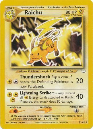 Raichu (21/64) [Neo Revelation Unlimited] | Clutch Gaming