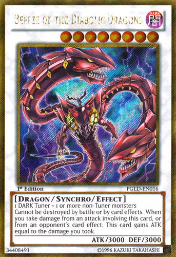 Beelze of the Diabolic Dragons [PGLD-EN016] Gold Secret Rare | Clutch Gaming