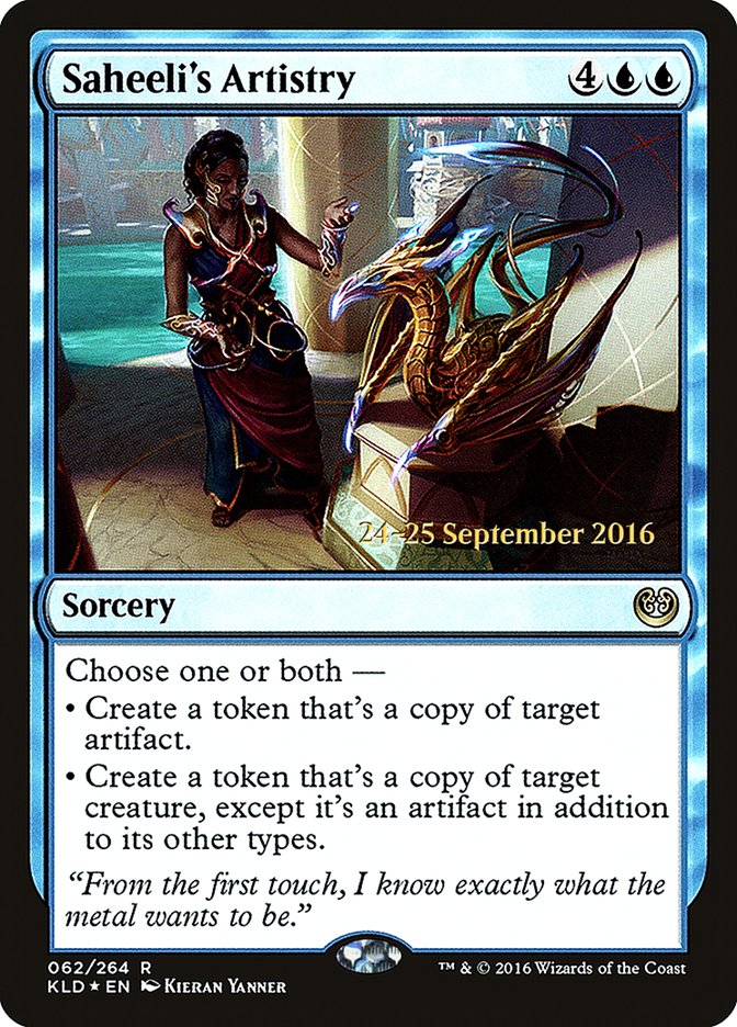 Saheeli's Artistry [Kaladesh Prerelease Promos] | Clutch Gaming