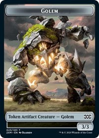 Golem // Elf Warrior Double-Sided Token [Double Masters Tokens] | Clutch Gaming