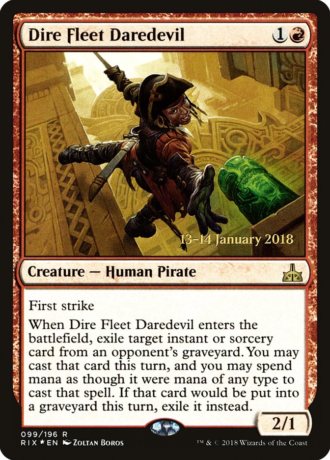 Dire Fleet Daredevil [Rivals of Ixalan Prerelease Promos] | Clutch Gaming