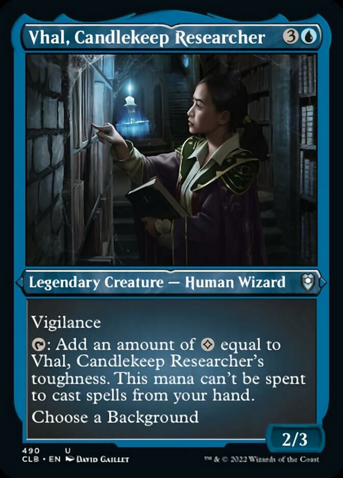 Vhal, Candlekeep Researcher (Foil Etched) [Commander Legends: Battle for Baldur's Gate] | Clutch Gaming