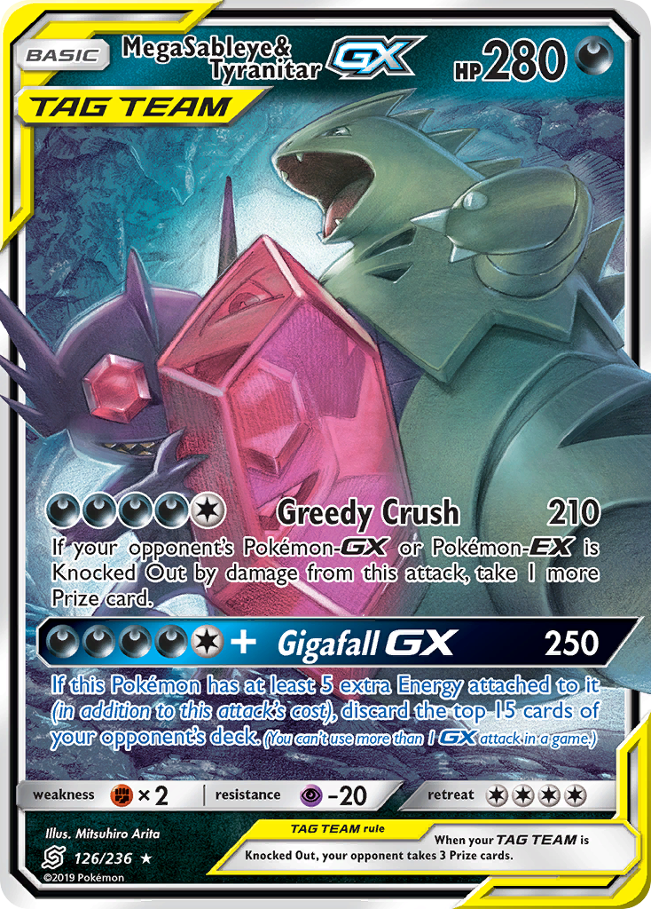 Mega Sableye & Tyranitar GX (126/236) [Sun & Moon: Unified Minds] | Clutch Gaming