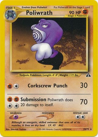 Poliwrath (28/75) [Neo Discovery Unlimited] | Clutch Gaming