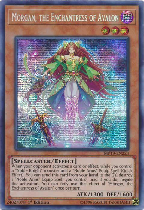 Morgan, the Enchantress of Avalon [MP19-EN223] Prismatic Secret Rare | Clutch Gaming