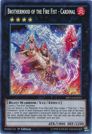 Brotherhood of the Fire Fist - Cardinal [MP14-EN031] Secret Rare | Clutch Gaming