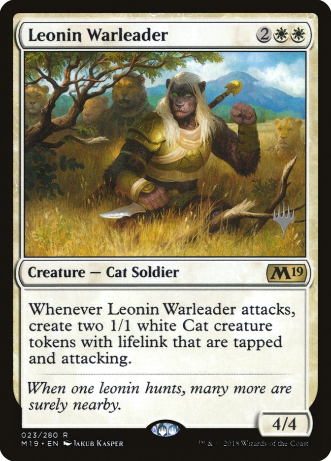 Leonin Warleader (Promo Pack) [Core Set 2019 Promos] | Clutch Gaming