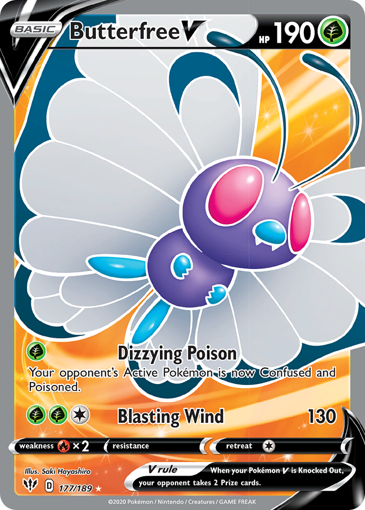 Butterfree V (177/189) [Sword & Shield: Darkness Ablaze] | Clutch Gaming