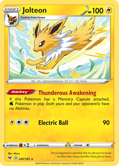 Jolteon (047/185) [Sword & Shield: Vivid Voltage] | Clutch Gaming