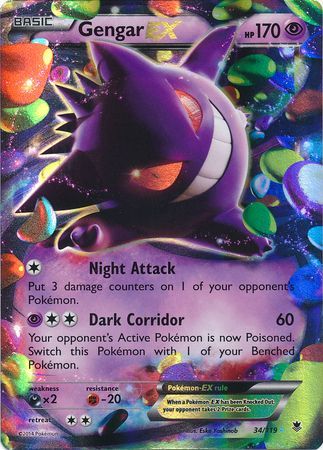 Gengar EX (34/119) (Jumbo Card) [XY: Phantom Forces] | Clutch Gaming