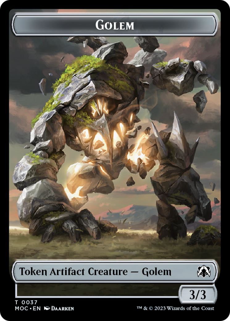 Golem // Blood Double-Sided Token [March of the Machine Commander Tokens] | Clutch Gaming