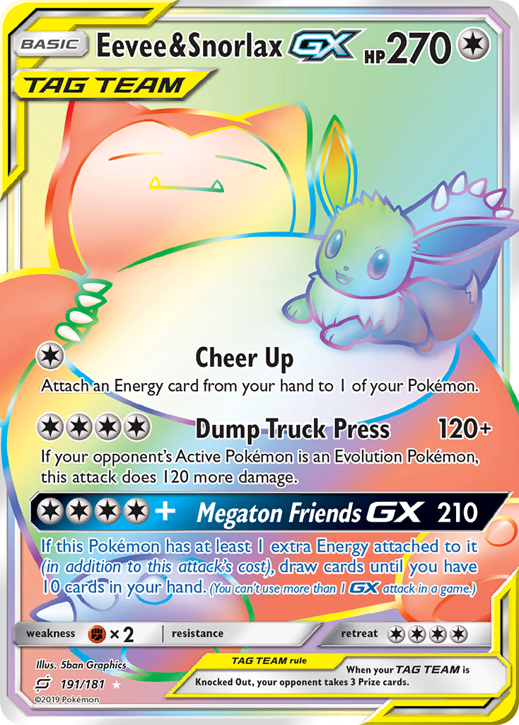 Eevee & Snorlax GX (191/181) [Sun & Moon: Team Up] | Clutch Gaming