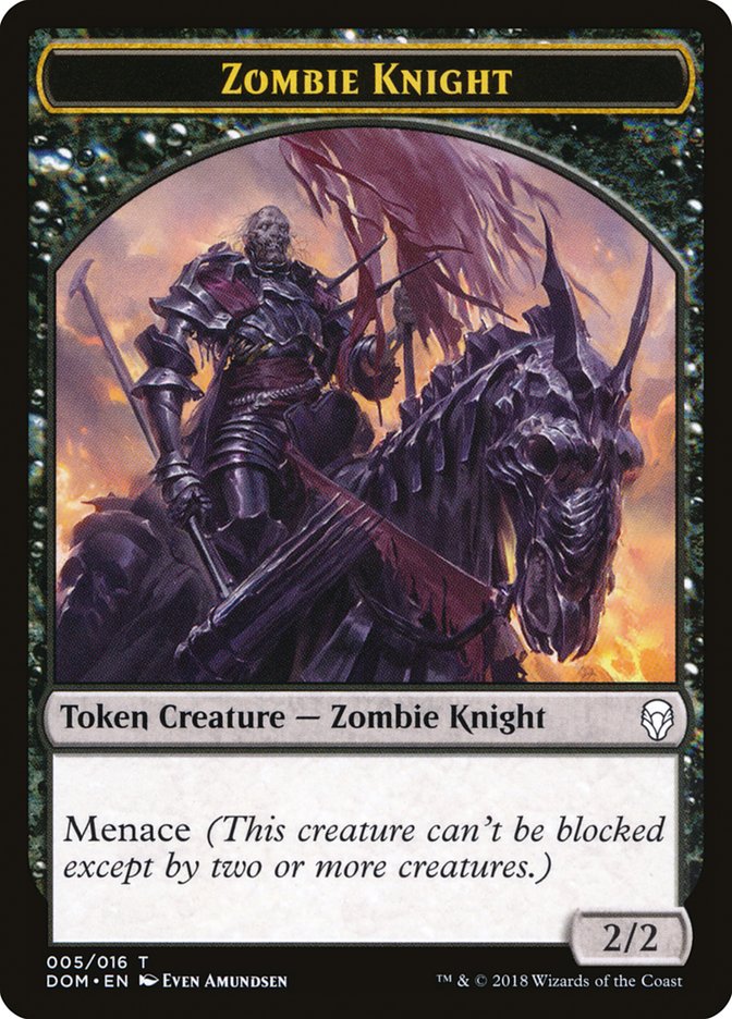 Zombie Knight Token [Dominaria Tokens] | Clutch Gaming