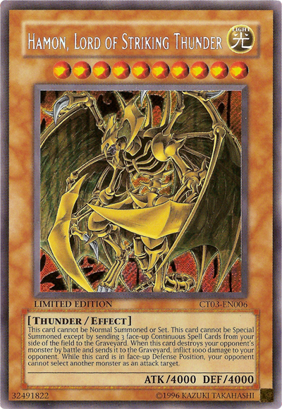 Hamon, Lord of Striking Thunder [CT03-EN006] Secret Rare | Clutch Gaming