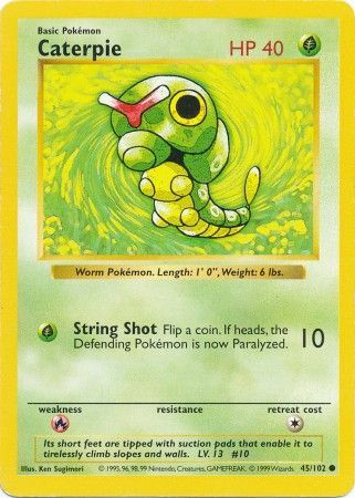 Caterpie (45/102) [Base Set Shadowless Unlimited] | Clutch Gaming