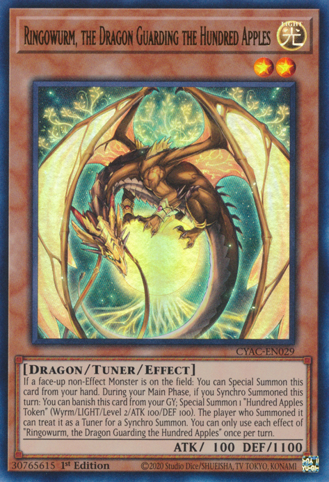 Ringowurm, the Dragon Guarding the Hundred Apples [CYAC-EN029] Ultra Rare | Clutch Gaming